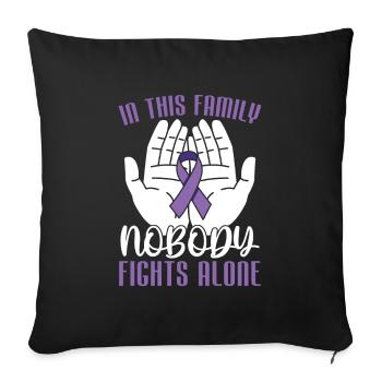Fibromyalgie Rheuma Familie - Sofakissenbezug 45 x 45 cm - Schwarz - Vorne
