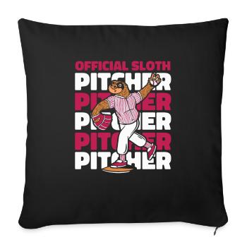 Sloth Jug Sloth Baseball - Sofa pillowcase 17,3'' x 17,3'' (45 x 45 cm) - black - Front