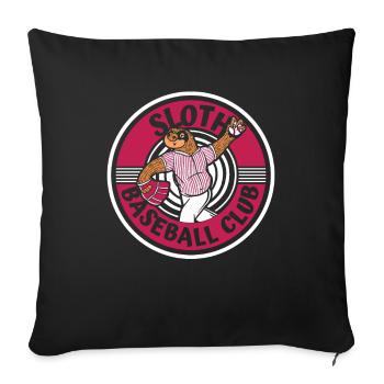Sloth Club Sloth Baseball - Sofa pillowcase 17,3'' x 17,3'' (45 x 45 cm) - black - Front