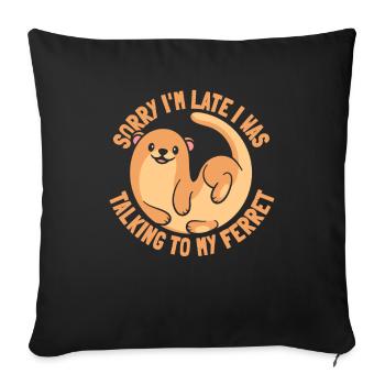 Ferret polecat cute - Sofa pillowcase 17,3'' x 17,3'' (45 x 45 cm) - black - Front