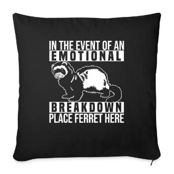 Ferret polecat cute - Sofa pillowcase 17,3'' x 17,3'' (45 x 45 cm) - black - Front