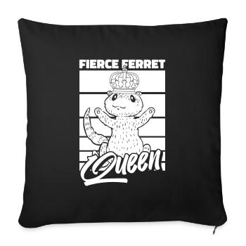 Ferret polecat queen - Sofa pillowcase 17,3'' x 17,3'' (45 x 45 cm) - black - Front