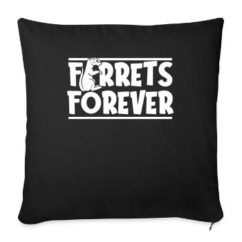 Ferret polecat forever - Sofa pillowcase 17,3'' x 17,3'' (45 x 45 cm) - black - Front