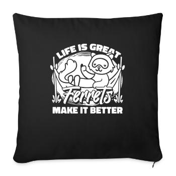 Ferret polecat cute - Sofa pillowcase 17,3'' x 17,3'' (45 x 45 cm) - black - Front
