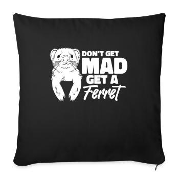 Ferret polecat cute - Sofa pillowcase 17,3'' x 17,3'' (45 x 45 cm) - black - Front