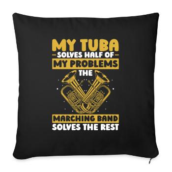 Fanfare Procession Tuba Funny - Sofa pillowcase 17,3'' x 17,3'' (45 x 45 cm) - black - Front
