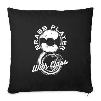 Fanfare Procession Tuba Bass - Sofa pillowcase 17,3'' x 17,3'' (45 x 45 cm) - black - Front