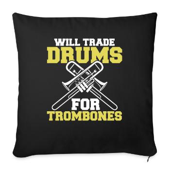 Minstrel Trombone Funny - Sofa pillowcase 17,3'' x 17,3'' (45 x 45 cm) - black - Front