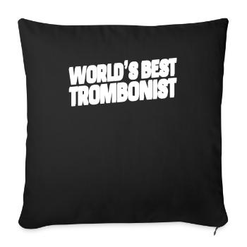 Brass band trombone meilleur - Housse de coussin décorative 45 x 45 cm - noir - Devant