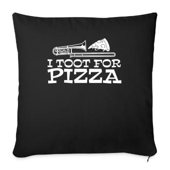 fanfare trombone pizza fanfare trombone - Housse de coussin décorative 45 x 45 cm - noir - Devant