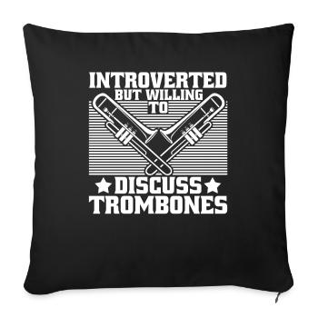 marching band trombone introverts - Sofa pillowcase 17,3'' x 17,3'' (45 x 45 cm) - black - Front