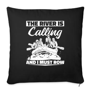Rafting Fun White Water Rafting - Sofa pillowcase 17,3'' x 17,3'' (45 x 45 cm) - black - Front