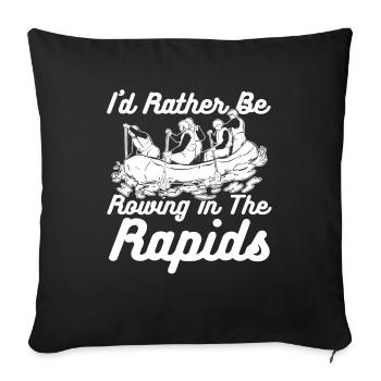 Rafting Fun White Water Rafting - Sofa pillowcase 17,3'' x 17,3'' (45 x 45 cm) - black - Front