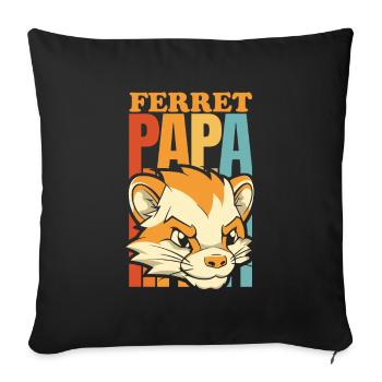 Ferret polecat daddy - Sofa pillowcase 17,3'' x 17,3'' (45 x 45 cm) - black - Front