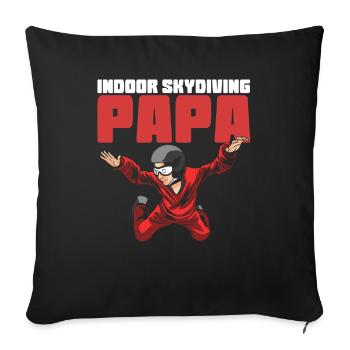 Parachutisme intérieur Papa Indoor Fallschirmspringen - Housse de coussin décorative 45 x 45 cm - noir - Devant