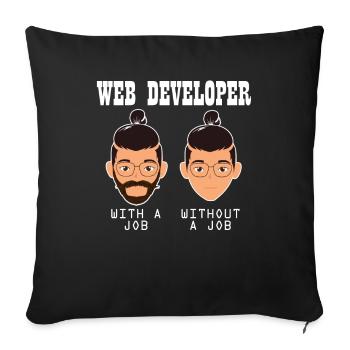 Web Entwickler Webdeveloper Witzig - Sofakissenbezug 45 x 45 cm - Schwarz - Vorne