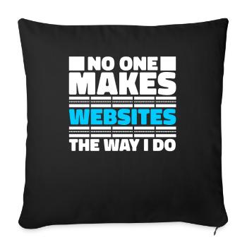 Web Entwickler Webdeveloper Witzig - Sofakissenbezug 45 x 45 cm - Schwarz - Vorne