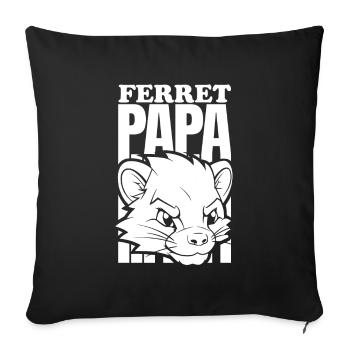 Ferret polecat daddy - Sofa pillowcase 17,3'' x 17,3'' (45 x 45 cm) - black - Front