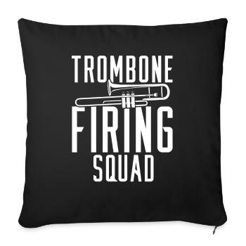 fanfare, trombone, escouade, fanfare, trombone - Housse de coussin décorative 45 x 45 cm - noir - Devant