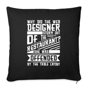 Web Entwickler Webdeveloper Wortwitz - Sofakissenbezug 45 x 45 cm - Schwarz - Vorne