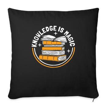Book, Bookworm, Bookworm, Magic, Book Fairy - Sofa pillowcase 17,3'' x 17,3'' (45 x 45 cm) - black - Front