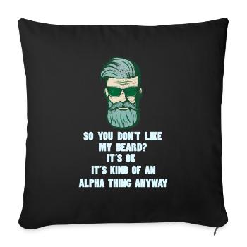 Beard full beard - Sofa pillowcase 17,3'' x 17,3'' (45 x 45 cm) - black - Front