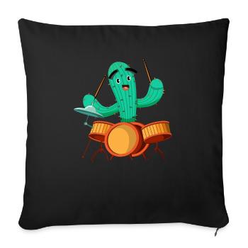 Batterie Batteur Batteur Mignon - Housse de coussin décorative 45 x 45 cm - noir - Devant
