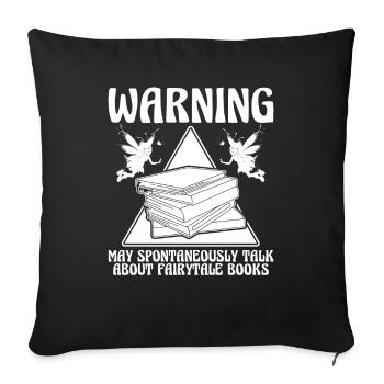 Book Bookworm Bookworm Fairy Tale Book Fairy - Sofa pillowcase 17,3'' x 17,3'' (45 x 45 cm) - black - Front