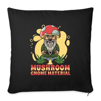 Cueilleurs de champignons Champignons Gnome Nain de champignons - Housse de coussin décorative 45 x 45 cm - noir - Devant