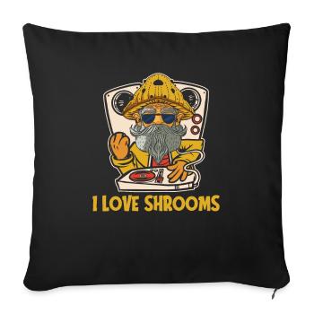 Mushroom Picker Mushrooms DJ Mushroom Dwarf - Housse de coussin décorative 45 x 45 cm - noir - Devant