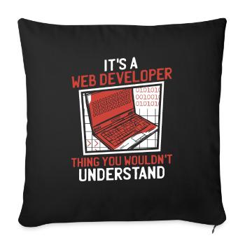 Web Entwickler Webdeveloper Lustig - Sofakissenbezug 45 x 45 cm - Schwarz - Vorne