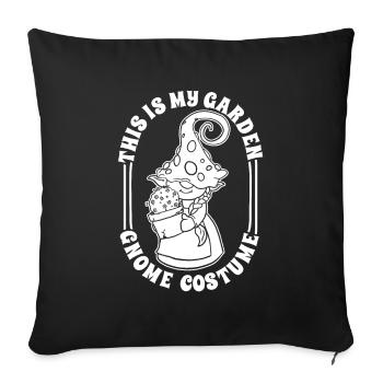 Mushroom pickers Mushrooms Mushroom dwarf - Sofa pillowcase 17,3'' x 17,3'' (45 x 45 cm) - black - Front