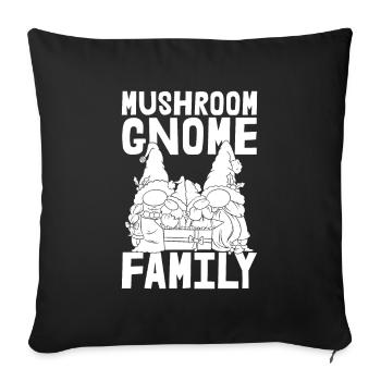 Mushroom pickers Mushrooms Mushroom dwarf - Sofa pillowcase 17,3'' x 17,3'' (45 x 45 cm) - black - Front