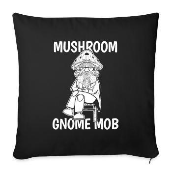 Mushroom Picker Mushrooms Mob Mushroom Dwarf - Sofa pillowcase 17,3'' x 17,3'' (45 x 45 cm) - black - Front