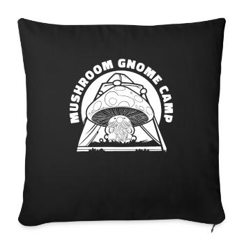Mushroom pickers Mushrooms Mushroom dwarf - Sofa pillowcase 17,3'' x 17,3'' (45 x 45 cm) - black - Front