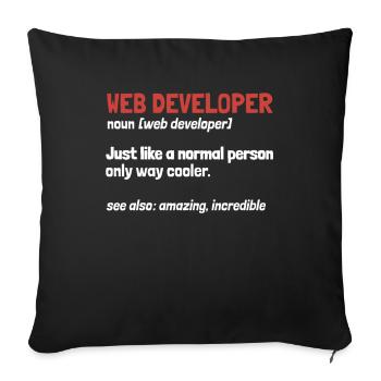 Web Entwickler Webdeveloper Definition - Sofakissenbezug 45 x 45 cm - Schwarz - Vorne