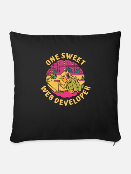 Web Entwickler Webdeveloper Süss - Sofakissenbezug 45 x 45 cm - Schwarz