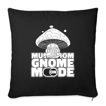 Mushroom pickers Mushrooms Mushroom dwarf - Sofa pillowcase 17,3'' x 17,3'' (45 x 45 cm) - black - Front