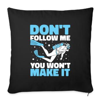 Plongeur plongeur drôle de plongée commerciale - Housse de coussin décorative 45 x 45 cm - noir - Devant