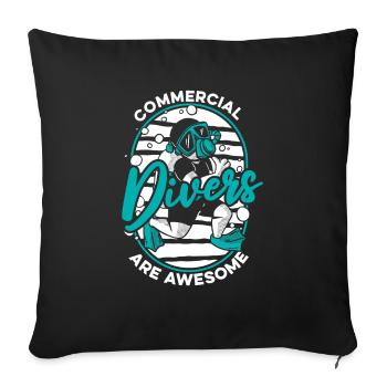 Diving Diver Commercial Diving - Sofa pillowcase 17,3'' x 17,3'' (45 x 45 cm) - black - Front