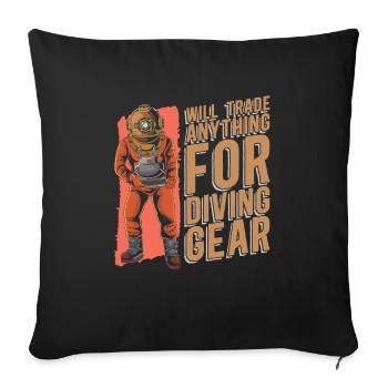 Plongeur plongeur drôle de plongée commerciale - Housse de coussin décorative 45 x 45 cm - noir - Devant