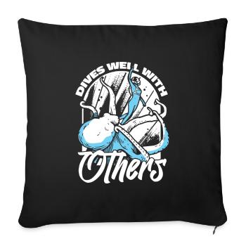 Plongeur plongeur drôle de plongée commerciale - Housse de coussin décorative 45 x 45 cm - noir - Devant