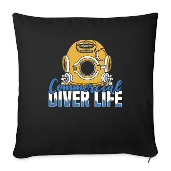 Diving Diver Commercial Diving - Sofa pillowcase 17,3'' x 17,3'' (45 x 45 cm) - black - Front