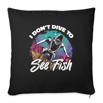 Plongeur plongeur drôle de plongée commerciale - Housse de coussin décorative 45 x 45 cm - noir - Devant