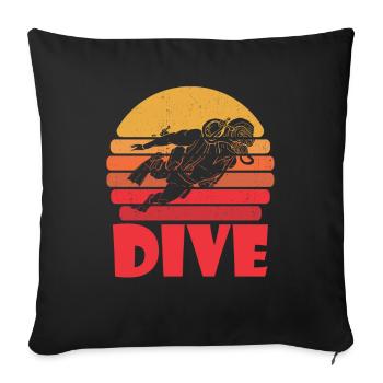Diving Diver Commercial Diving - Sofa pillowcase 17,3'' x 17,3'' (45 x 45 cm) - black - Front