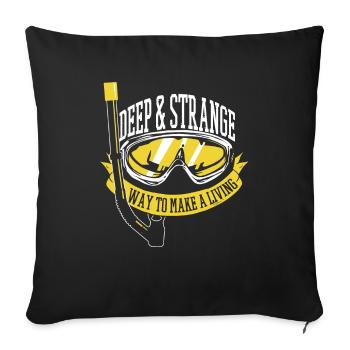 Plongeur plongeur drôle de plongée commerciale - Housse de coussin décorative 45 x 45 cm - noir - Devant
