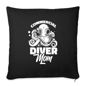 Plongeurs Plongée commerciale - Housse de coussin décorative 45 x 45 cm - noir - Devant