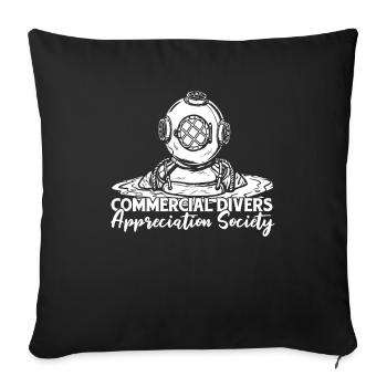 Plongeurs Plongée commerciale amusante - Housse de coussin décorative 45 x 45 cm - noir - Devant