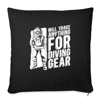 Plongeurs Plongée commerciale - Housse de coussin décorative 45 x 45 cm - noir - Devant