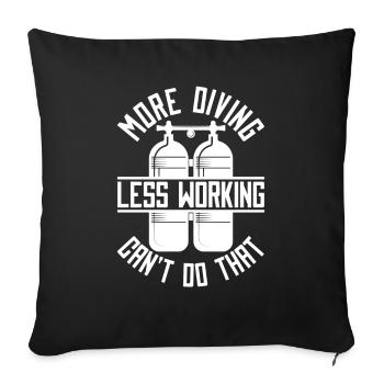 Plongeur plongeur drôle de plongée commerciale - Housse de coussin décorative 45 x 45 cm - noir - Devant
